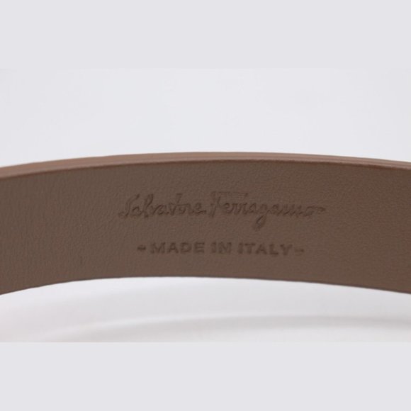 $590 Salvatore Ferragamo BEIGE BRAIDED CALF Leather Belt Size 85, 90 - Picture 7 of 9